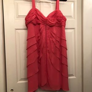 Coral beaded cocktail dress